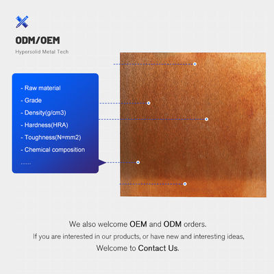 W50Cu50 Polished WCu Alloy Tungsten Copper Sheet High Thermal Conductivity
